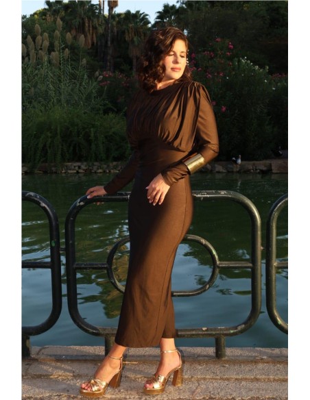 VESTIDO MARIAN MARRON