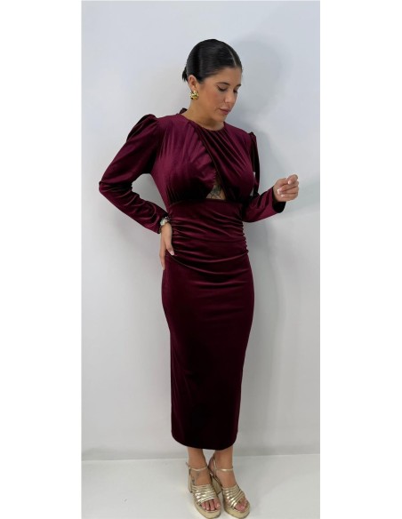 VESTIDO HERMION BURDEOS