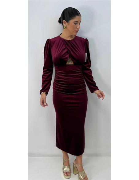 VESTIDO HERMION BURDEOS