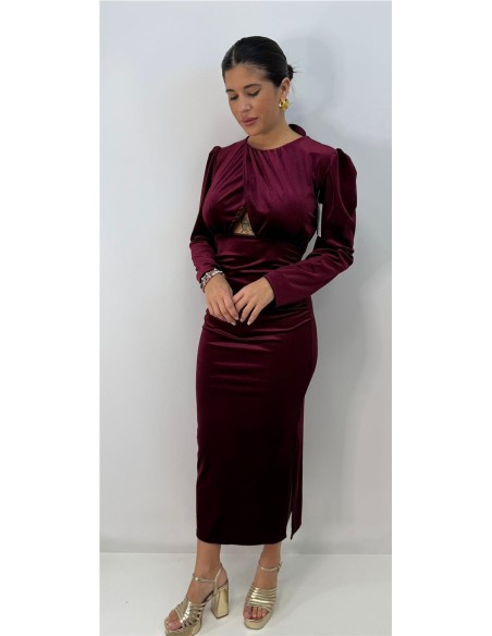VESTIDO HERMION BURDEOS