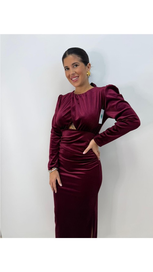 VESTIDO HERMION BURDEOS