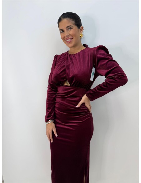 VESTIDO HERMION BURDEOS