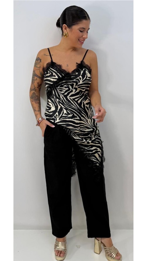 VESTIDO LENCERO ANIMAL PRINT NEGRO VESTIDO LENCERO ANIMAL PRINT NEGRO