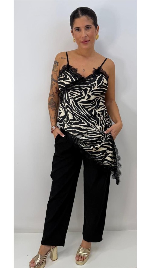 VESTIDO LENCERO ANIMAL PRINT NEGRO VESTIDO LENCERO ANIMAL PRINT NEGRO