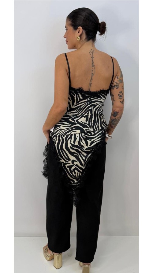 VESTIDO LENCERO ANIMAL PRINT NEGRO VESTIDO LENCERO ANIMAL PRINT NEGRO