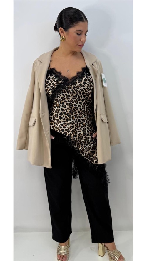 VESTIDO LENCERO ANIMAL PRINT CAMEL VESTIDO LENCERO ANIMAL PRINT CAMEL
