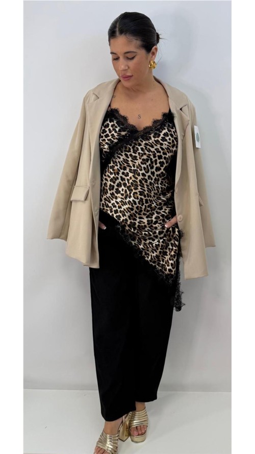 VESTIDO LENCERO ANIMAL PRINT CAMEL VESTIDO LENCERO ANIMAL PRINT CAMEL