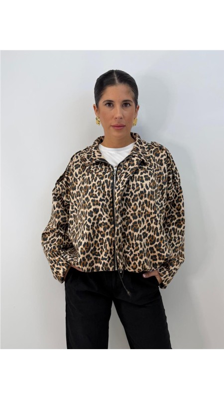 CHAQUETA ANIMAL PRINT MARRON 2