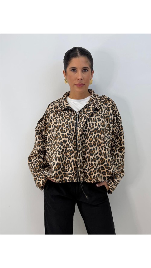 CHAQUETA ANIMAL PRINT MARRON CHAQUETA ANIMAL PRINT MARRON