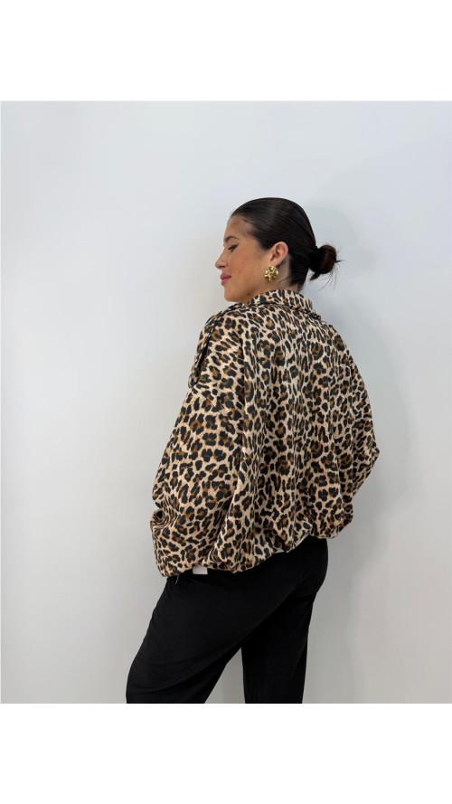 CHAQUETA ANIMAL PRINT MARRON CHAQUETA ANIMAL PRINT MARRON
