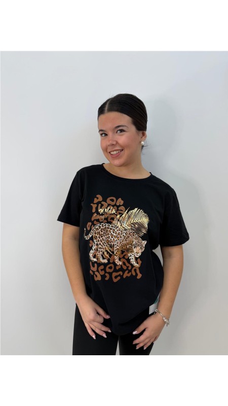 CAMISETA LEOPRADO NEGRO