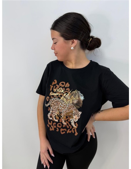 CAMISETA LEOPRADO NEGRO