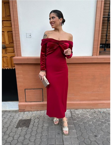 VESTIDO AMAYA BURDEOS