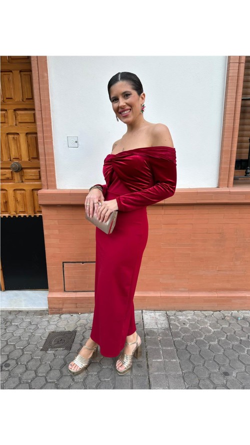 VESTIDO AMAYA BURDEOS