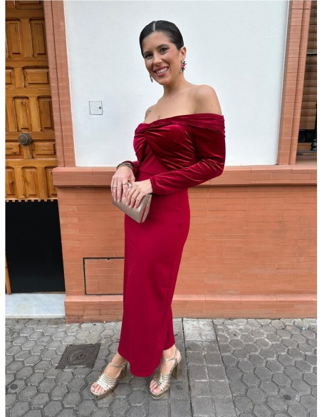 VESTIDO AMAYA BURDEOS