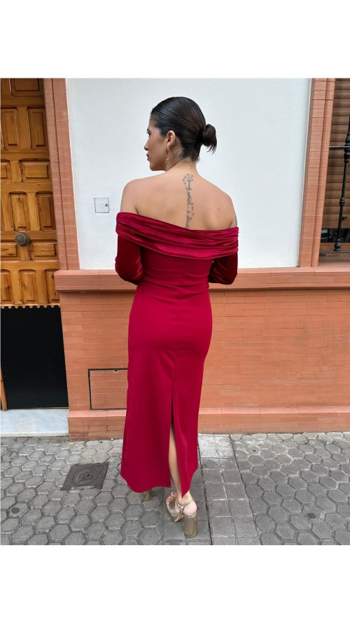 VESTIDO AMAYA BURDEOS