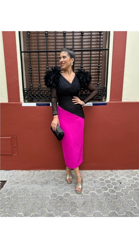 VESTIDO JULIET FUSCIA