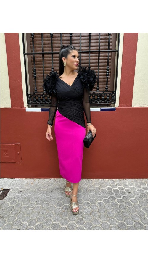 VESTIDO JULIET FUSCIA