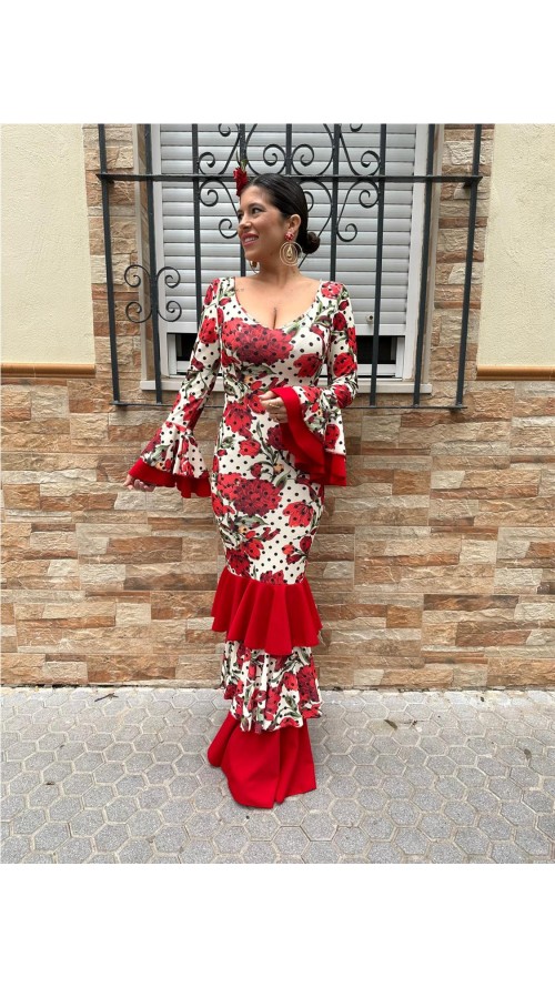 VESTIDO DE FLAMENCA JAEN ROJO