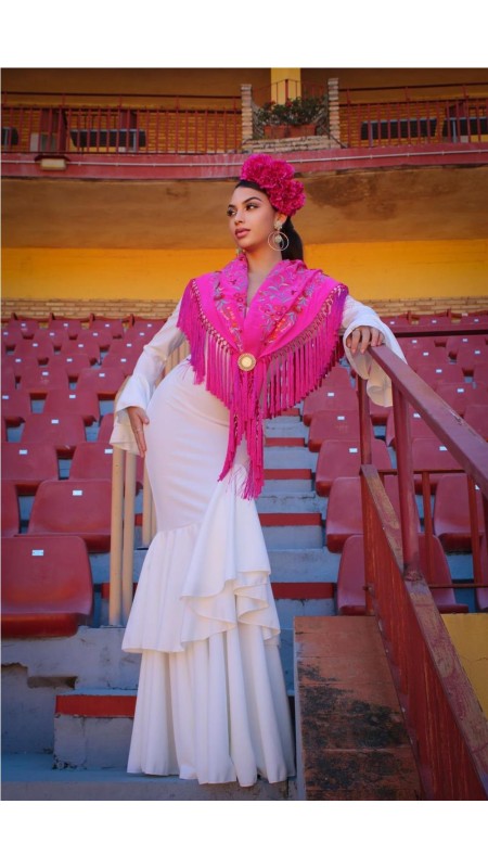VESTIDO DE FLAMENCA TOLEDO BLANCO