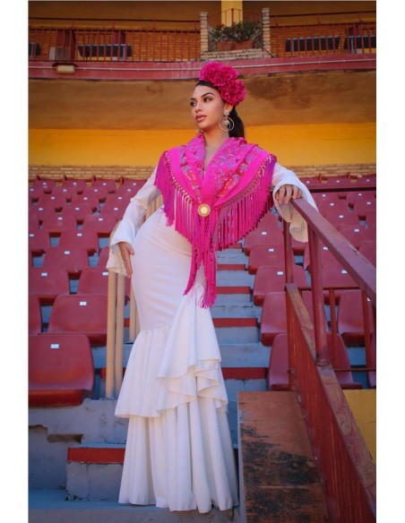 VESTIDO DE FLAMENCA TOLEDO BLANCO