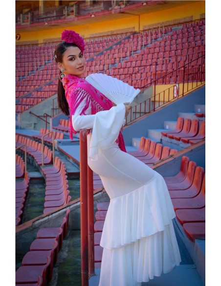 VESTIDO DE FLAMENCA TOLEDO BLANCO