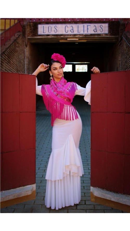 VESTIDO DE FLAMENCA TOLEDO BLANCO