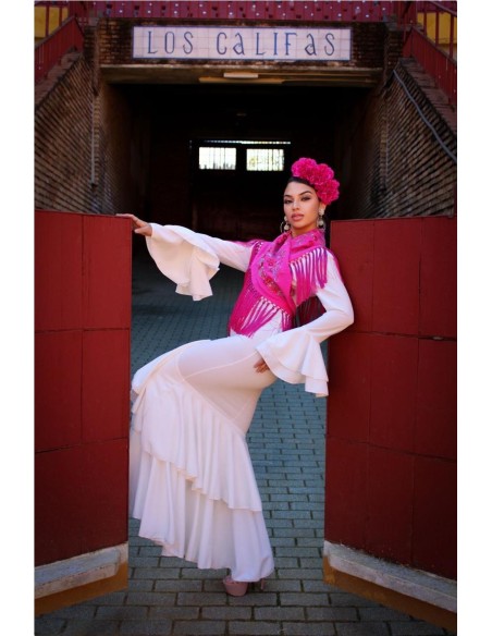 VESTIDO DE FLAMENCA TOLEDO BLANCO