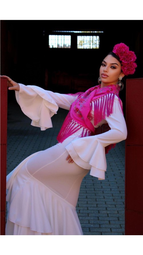 VESTIDO DE FLAMENCA TOLEDO BLANCO