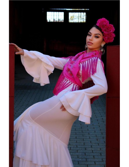 VESTIDO DE FLAMENCA TOLEDO BLANCO
