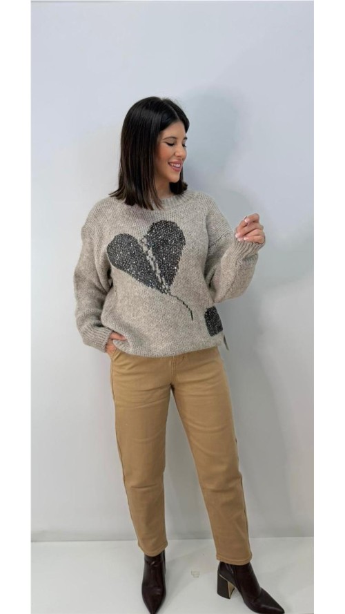 JERSEY CORAZON PARTIO TAUPE