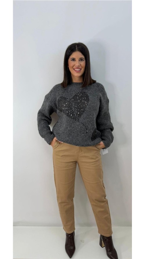 JERSEY CORAZON PARTIO GRIS