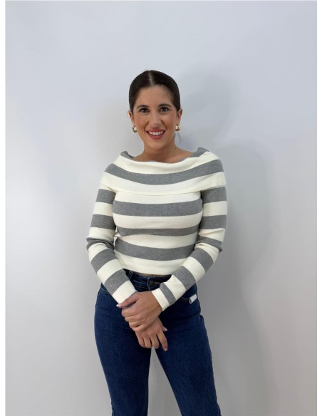 JERSEY RAYAS GRIS