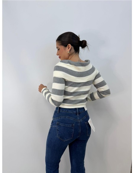 JERSEY RAYAS GRIS
