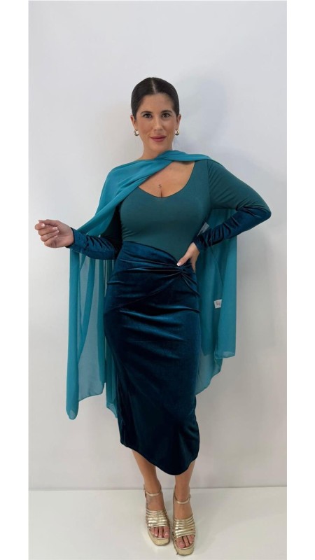 VESTIDO ERIKA PETROLEONEGRO