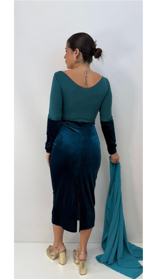 VESTIDO ERIKA PETROLEONEGRO