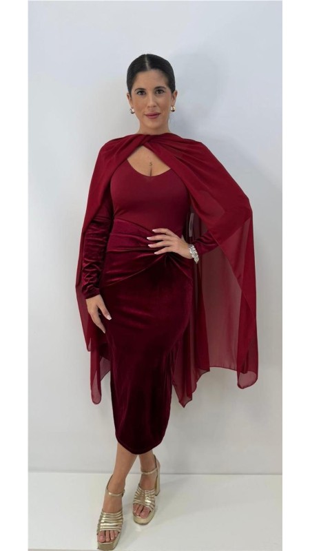 VESTIDO ERIKA BURDEOS