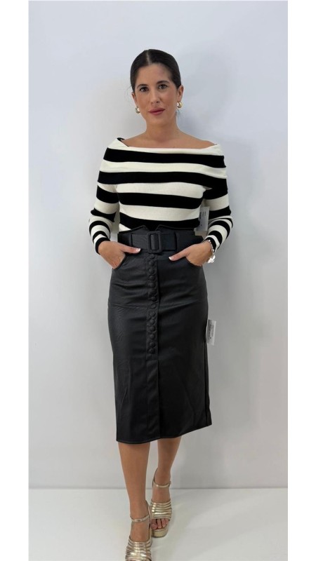 FALDA ABOTONADA NEGRO