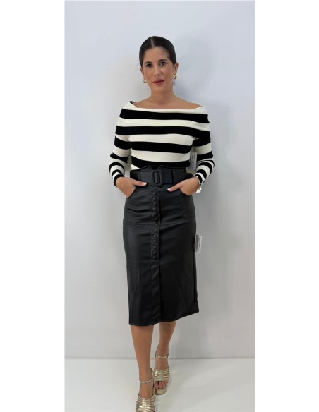 FALDA ABOTONADA NEGRO