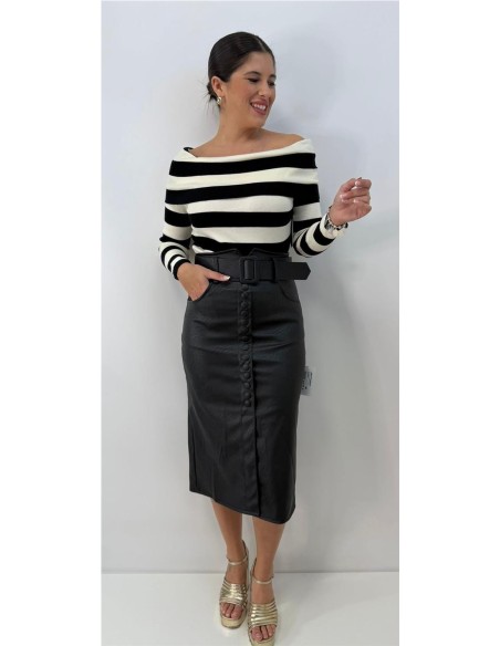 FALDA ABOTONADA NEGRO