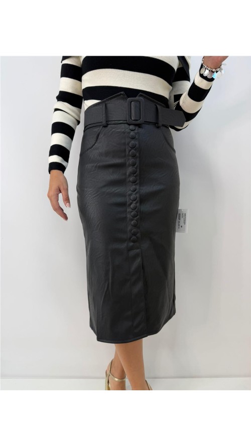 FALDA ABOTONADA NEGRO