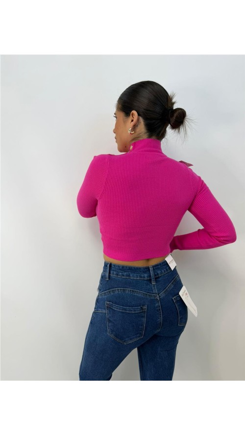 JERSEY CUELLO ALTO FUSCIA