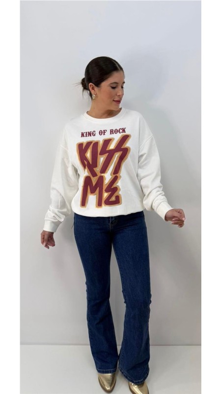 SUDADERA KISS BLANCO 2