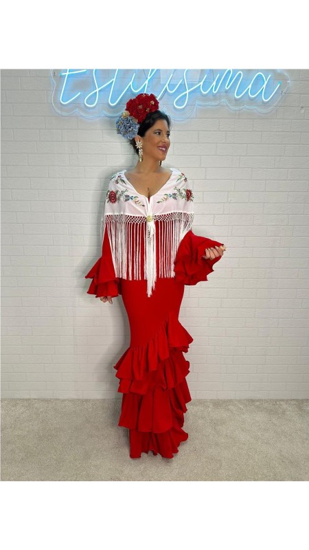 VESTIDO DE FLAMENCA MALAGA ROJO