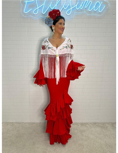 VESTIDO DE FLAMENCA MALAGA ROJO
