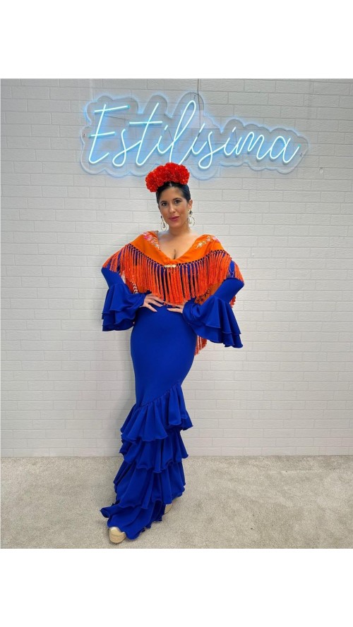 VESTIDO DE FLAMENCA MALAGA AZULINA
