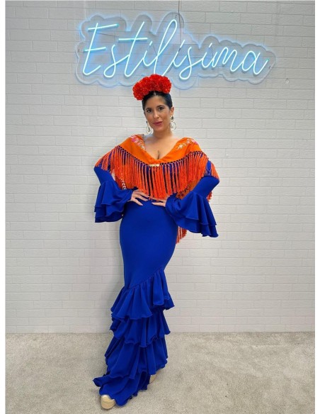VESTIDO DE FLAMENCA MALAGA AZULINA