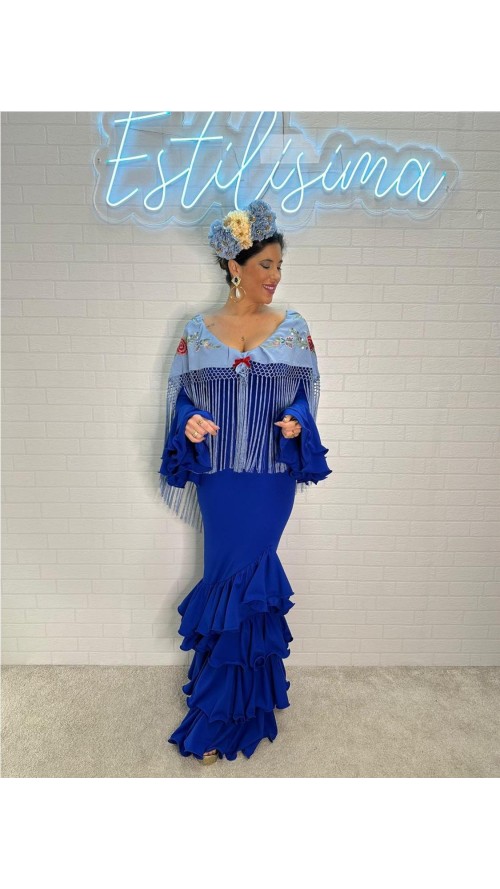 VESTIDO DE FLAMENCA MALAGA AZULINA