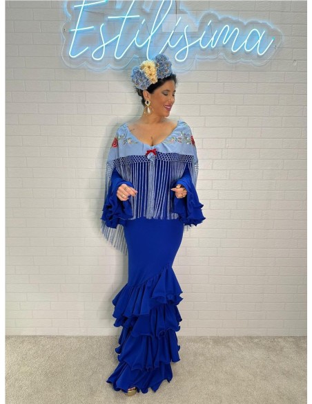 VESTIDO DE FLAMENCA MALAGA AZULINA