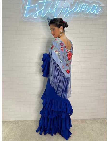 VESTIDO DE FLAMENCA MALAGA AZULINA